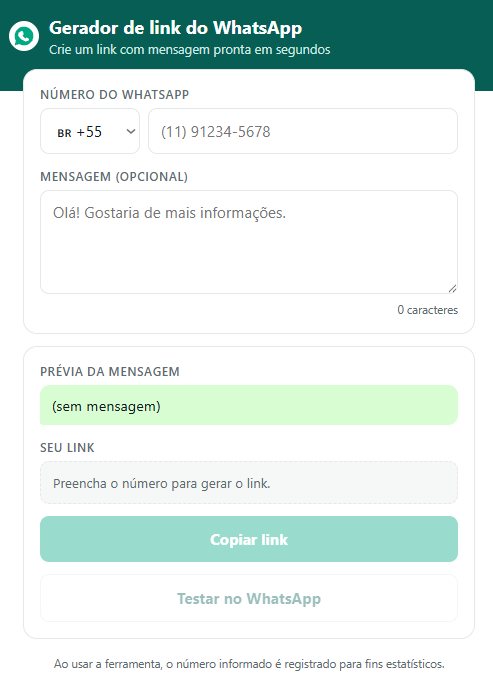 Gerador de Links WhatsApp com Painel de Anúncios (PHP, instalação em cPanel)
