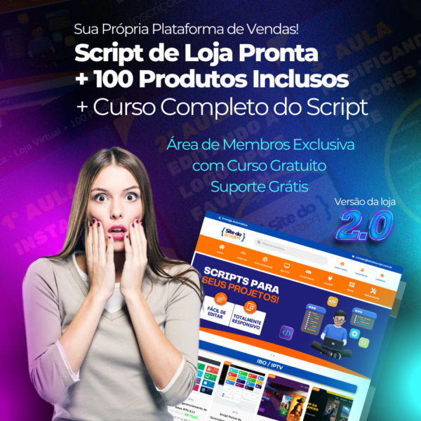 SCRIPT DE LOJA VIRTUAL EM WORDPRESS + 100 PRODUTOS DIGITAIS